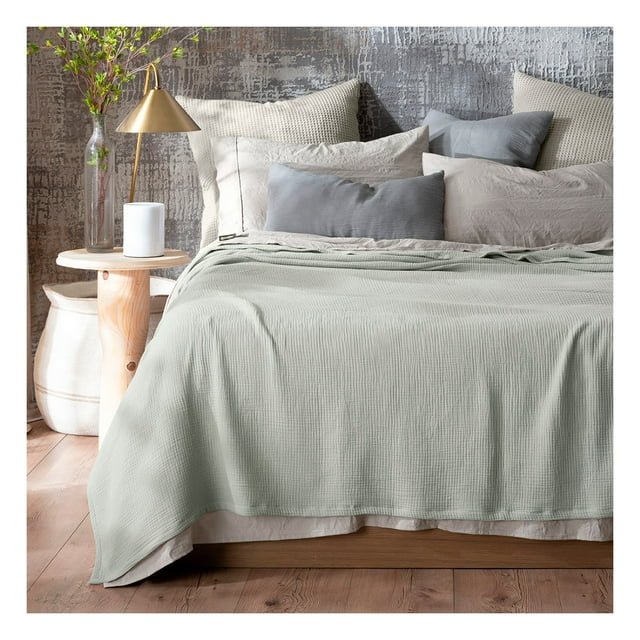 Manta Muselina King Size 100% Algodón Esquimal Ideal para Cama, Sofá y Decoración (Verde)