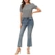 thumbnail image 2 of INSPIRAR CHIC Blusas de Cuello Redondo de Manga Corta con Volantes de Gingham Vintage para Mujeres 2XL Negro, 2 of 6