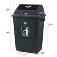 thumbnail image 3 of 13 Gallon Swing Top Trash Can, 4-Pack Large Plastic Kitchen Garbage Can with lid, Gray, 3 of 7