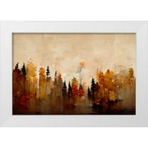 Treechild 18x13 White Modern Wood Framed Museum Art Print Titled - A Forest In Autumn