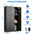 thumbnail image 2 of Aobabo 9 Doors Metal Storage Locker Cabinet for Employees, Storage Locker for School Office Gym Bedroom, Industrial Steel Storage Locker with 18 Hooks, Black, Assembly Required, 2 of 7