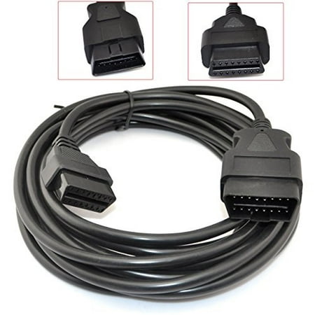 iKKEGOL 16.4 Feet / 5 Meter OBD 2 OBD II 16 Pin Car Mable to Female Extension Cable Diagnostic Extender (16.4Ft/5M) - Walmart.com