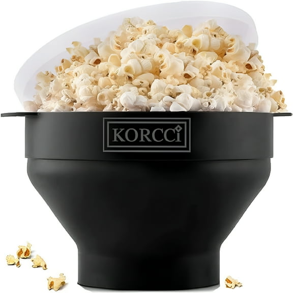 ACDANC Silicone Popcorn Maker - Microwave Popcorn Popper - Collapsible Bowl,Heat-Resistant,Easy to Clean,Ideal for Family Movie Nights - Black