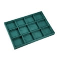 thumbnail image 1 of Unique Bargains 12 Grid Jewelry Tray Stackable Tray Showcase for Rings Earrings Necklace Bracelet Pendants Dark Green, 1 of 8