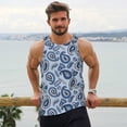 thumbnail image 6 of Salouo Blue Paisley Pattern Vintage for Men's Tank Tops,Sleeveless Muscle Shirts for Men Quick Dry Workout Tank Top Gym Muscle Tee Fitness Bodybuilding Sleeveless T Shirt-Medium, 6 of 7