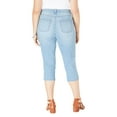 thumbnail image 3 of Roaman's Plus Size Denim Capri With Invisible Stretch Pants, 3 of 4