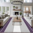 thumbnail image 4 of Purple Grey Stripe Area&nbsp;Rug 8x10ft Gradient Line Non-Slip&nbsp;Washable Square&nbsp;Rugs Soft Felt Indoor Floor Mat for Bedroom Kitchen Living Room Bathroom, 4 of 9