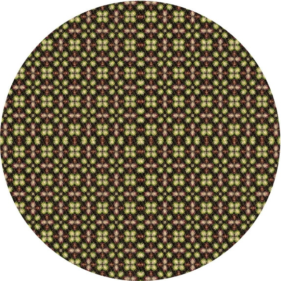 Ahgly Company Indoor Round Patterned Blood Night Red Area Rugs, 6' Round