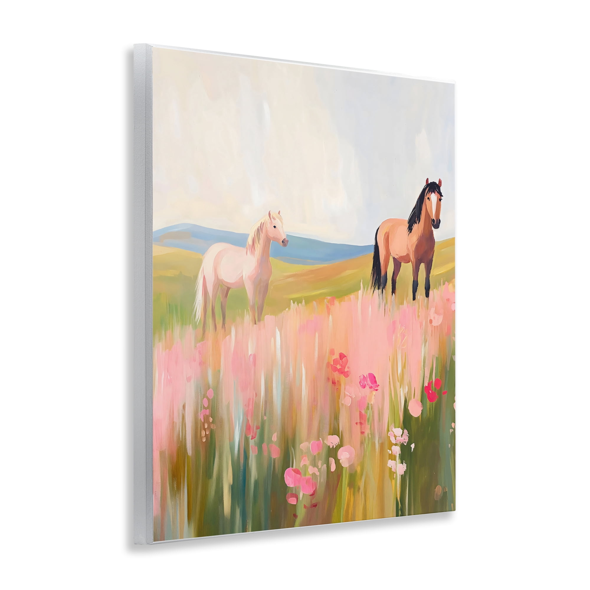 Stupell Industries Wild Horses in Pink Meadow Wall Plaque Art, design by The Prints Vibe