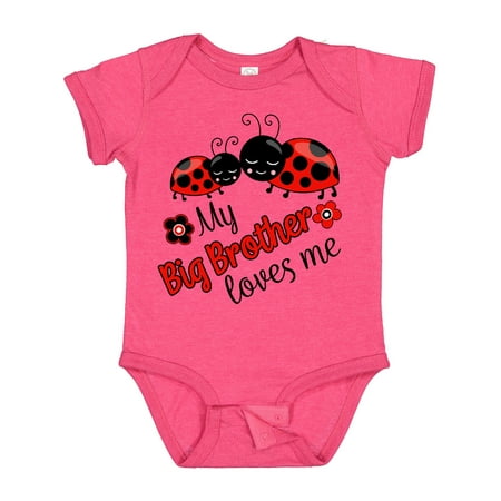 

Inktastic My Big Brother Loves Me with Cute Ladybugs Gift Baby Boy or Baby Girl Bodysuit