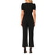 thumbnail image 3 of INSPIRAR CHIC Mono de Trabajo para Mujeres Elegante Cuello Cuadrado Manga Corta Abullonada Suelto Pierna Ancha Romper L Negro, 3 of 6