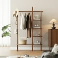thumbnail image 2 of Solid Wood Clothes Rack, Clothing Racks for Hanging Clothes, Coat Rack Freestanding with 5 - Hook, 4 Shelves for Hall, Bedroom, Living Room, 2 of 10