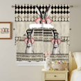 thumbnail image 5 of Easter Bunny Swag Curtains Valance & Tier Set, Glasses Bunny Carrot Black White Diamond Plaid 3 Pcs Set Kitchen Swag Valances and Tiers 36 Inch Length Rod Pocket Curtain Drapes for Bedroom, 5 of 9