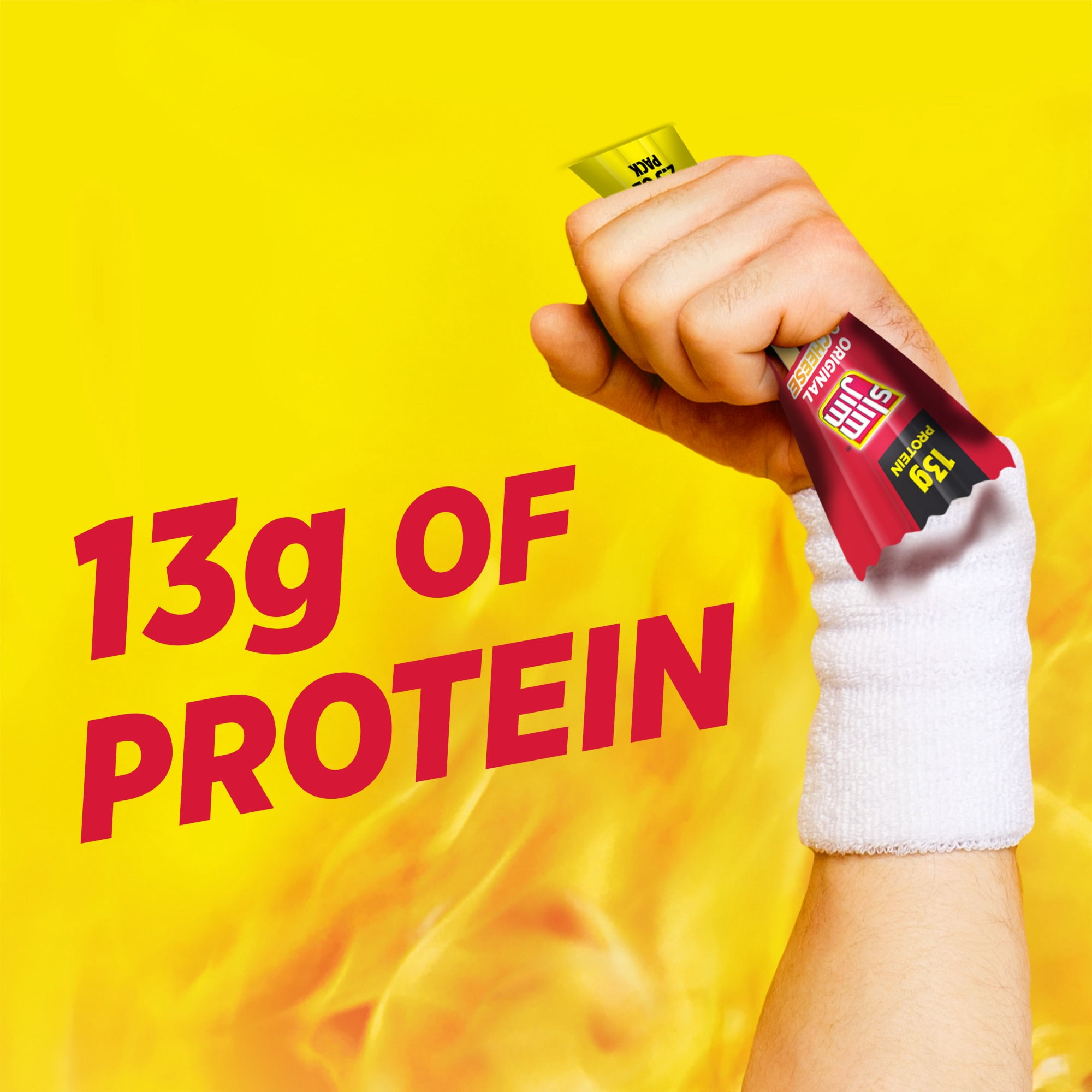 (2 pack) Slim Jim Beef 'N Cheese Smoked Meat Sticks, Original Flavor, High Protein, 2.3 oz.