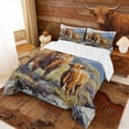 thumbnail image 3 of Erosebridal Watercolor Highland Cattle Queen Comforter Set, Oil Painting Style Bedding Comforter Set, 3 of 6