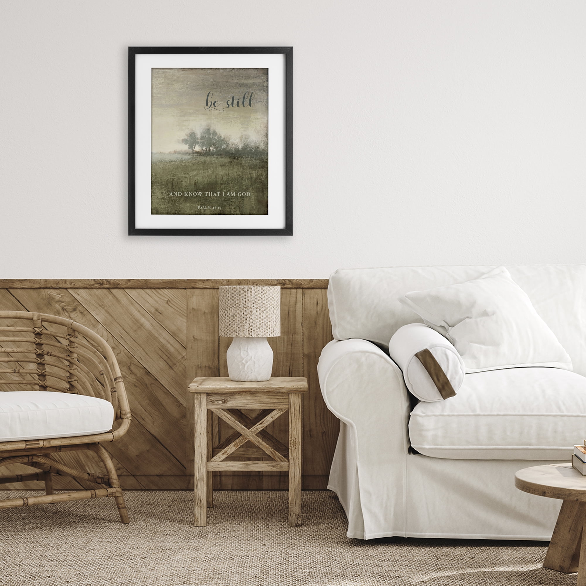 Stupell Industries Be Still Psalm 46:10 Black Framed Print Under Glass, design by Michael Marcon