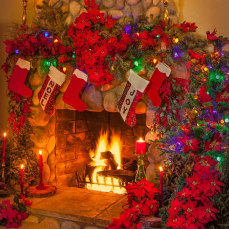 Masteelf 10 Pcs Artificial Poinsettia Floral Heads Christmas Tree Hanging Decors