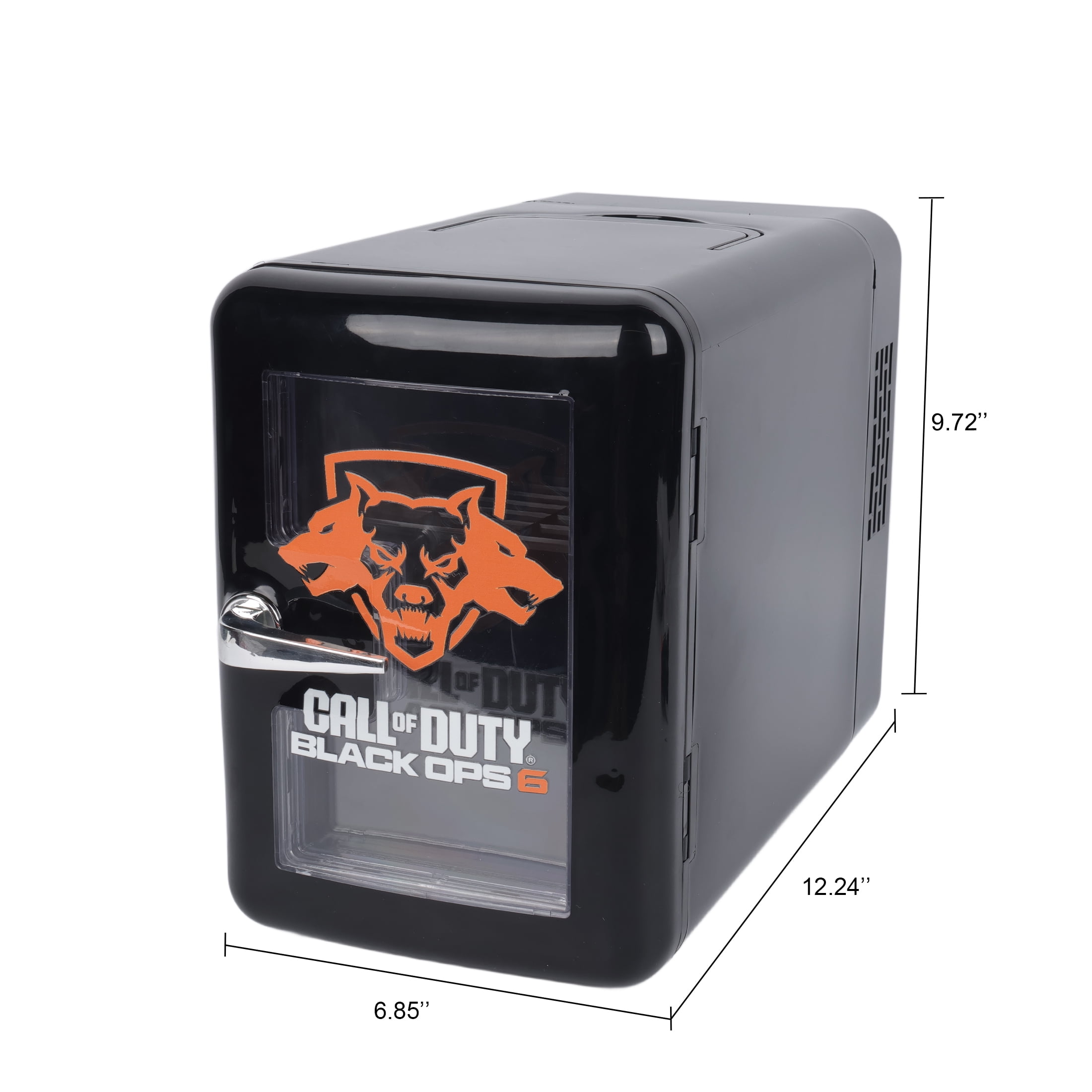 Call of Duty Black Ops 6 Mini Fridge, 5L 9 Can Portable Cooler – Cerberus Gaming Mini Fridge for Drinks, Skincare, Bedroom, Office, Black