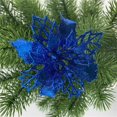 thumbnail image 2 of 10Pcs Christmas Glitter Artificial Poinsettia Flowers Xmas Poinsettia Artificial Wedding Flowers Decorations Xmas Tree Ornaments for Party Favors, 4.4inch, 2 of 8