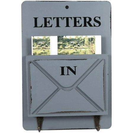 Letter Holder, Wood Mail Box Letter Rack Key Holder Wall Storage Creative  Vintage Home Decoration with Hook Hanger for Home Office Bar(White) |  Walmart Canada