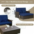 thumbnail image 3 of Spaco Patio Rattan Daybed with 4-Level Adjustable Backrest, Daybed with Retractable Side Tray, Patio Rattan Daybed Set for Outdoor, Navy, 3 of 7