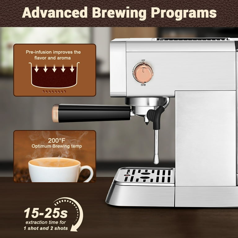 Hamilton Beach 15 Bar Espresso Machine, Cappuccino, Mocha, & Latte Maker,  with Milk Frother 