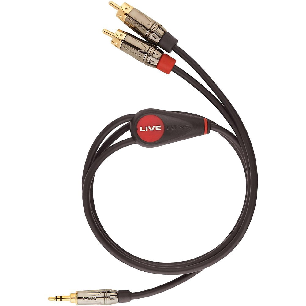 Livewire Elite Interconnect Y-Cable 3.5 mm TRS Male to RCA Male - 3 ft. Black