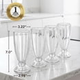 thumbnail image 5 of OVENTE Milkshake Glasses Set of 4, 12.5 Oz Old Fashioned Soda Glass, Fountain Classic Footed Ice Cream Cups for Strawberry Shake, Smoothies, Sundae, Root Beer Float or Tropical Drinks, Clear GM22040, 5 of 6