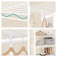 thumbnail image 5 of LEDREM Extendable Heavy-Duty Clothes Rack, Portable Garment Rack with Adjustable Mesh Shelves & Hanging Rails, Hooks, White, 5 of 7