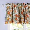 thumbnail image 2 of DriftAway  Orange Floral Linen Blend Vintage Botanical Printed Room Darkening Valance 18"L x 52"W, 2 of 7