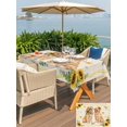 thumbnail image 5 of Outdoor Tablecloth with Umbrella Hole for Patio/Picnic/Party/Camping, Sunflower Dogs Waterproof Table Cloth Rectangle Table Cover Washable, Cute Puppy Vintage Linen Texture (54"x 80"), 5 of 8