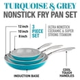 thumbnail image 6 of Gotham Steel Diamond Nonstick Frying Pan 3 Piece Set Skillets Ceramic Cooking Pan Induction Oven Safe Aqua Blue Gray, 6 of 6