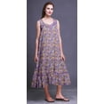thumbnail image 2 of Bimba Lavender Butterflies Colorful Printed Cotton Nightgowns For Women Sleeveless Gown Sleepwear Maxi Dress Small, 2 of 6