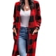 thumbnail image 4 of Long Sleeve Outwear, Elegant Pocket Button Up Plaid Coat Soft For Women For Dating ANGGREK No, 4 of 5