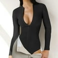 thumbnail image 5 of ICHUANYI Women's New Trending Zipper Slimming Temperament Solid Color Long-Sleeve Shapewear Flash Deals 2024, 5 of 6