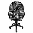 thumbnail image 3 of Black and White Office Chair Slipcover, Island Fan Palm Tree Leaves Caribbean Plants Jungle Foliage Ocean Beach, Protective Stretch Decorative Fabric Cover, Standard Size, Charcoal Grey, by Ambesonne, 3 of 5