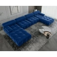thumbnail image 3 of Sodrens Sectional Sofa,U-Shaped Modular Couch with Ottomans,Modern Velvet Sofa Set for Living Room,Blue, 3 of 10