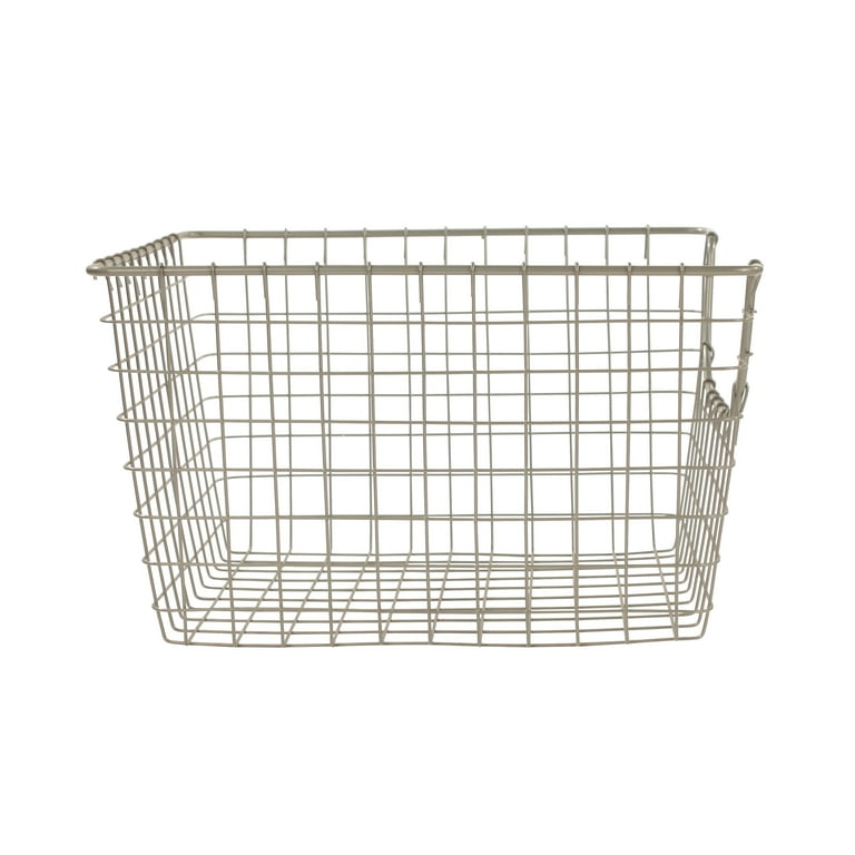 Home Basics 10.5 x 6.5 Vinyl Coated Steel Pull Out Wire Storage Basket,  White, KITCHEN ORGANIZATION