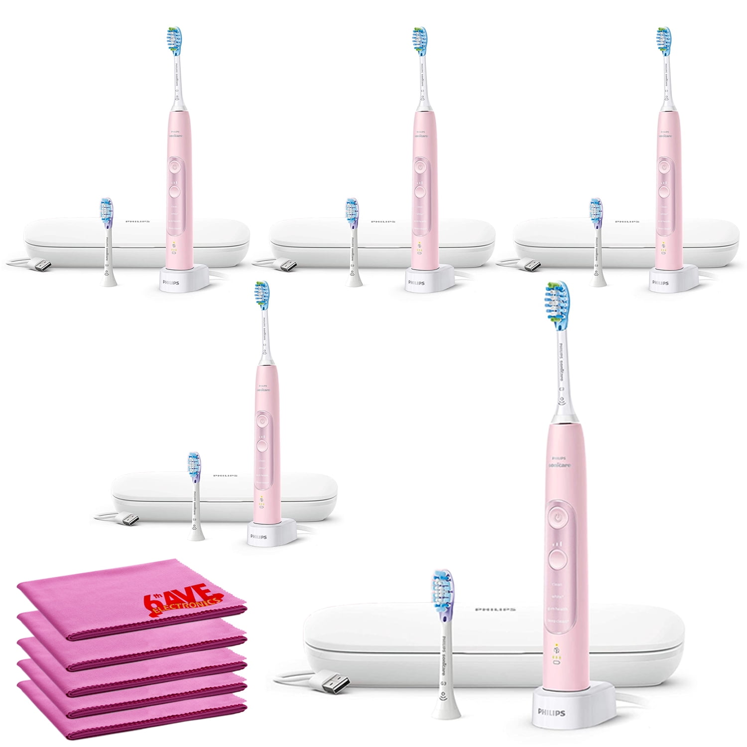 Philips Sonicare ExpertClean 7500 Electric Toothbrush, Pink - Five Pack -  Walmart.com