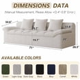 thumbnail image 5 of Muumblus 71" Corduroy Boneless Sofa, Removable Cushions, Modern Upholstered Deep Seat Sofa for Apt., White, 5 of 5