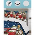 thumbnail image 3 of Quilt King Size Bedding Set, Red Snowman Christmas Reversible Summer Quilt 3 Pieces, Xmas Tree Snowflake Birds Winter Lightweight Bedspreads Coverlets with 2 Pillow Shams for All Seasons, 3 of 5
