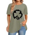 thumbnail image 2 of Pxiakgy Vente Chaude! T-Shirt Trèfle de la Saint-Patrick pour Femmes Chanceux Irlandais Manches Courtes T-Shirt Graphique Trèfle Mode Décontractée Col Rond Manches Courtes Imprimé, 2 of 6