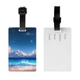 thumbnail image 2 of Luggage Tags for Suitcases, Starry Night Ocean View Leather Bag Luggage Tags ID Label Tags Privacy Protection Travel Bag Labels, 2 of 6