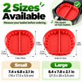thumbnail image 6 of Reusable Divided Air Fryer Silicone Liner, Square Cooking Tray Insert, Raised Ridges for Grease Drainage, Built-In Side Handles for Easy Lifting, Akmoler, 6 of 8