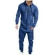 thumbnail image 2 of Mono de hombre de moda de color sólido con capucha, cremallera larga, bolsillo, mono informal, pantalones, pijama de poliéster para hombre, 2 of 6