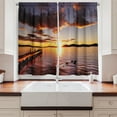 thumbnail image 2 of Ambesonne Coastal Kitchen Curtains, Lake Rotorua at Sunrise, 55"x39", Yellow Red Black, 2 of 3