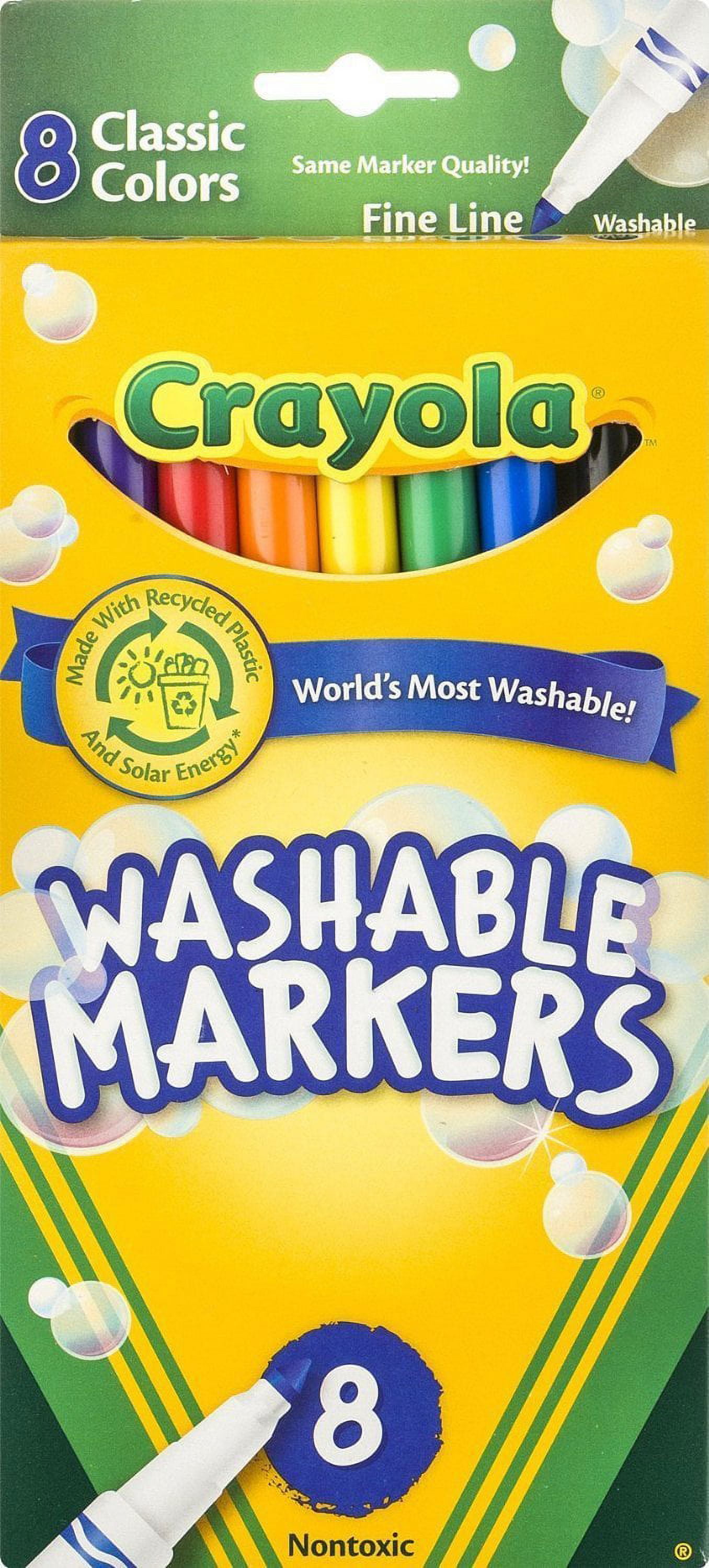 Crayola myFirst Washable Markers - Assorted Colours (Pack of 8) | Easy-Grip Markers Ideal for Toddlers Hands | Ideal for Kids Aged 12+ Months