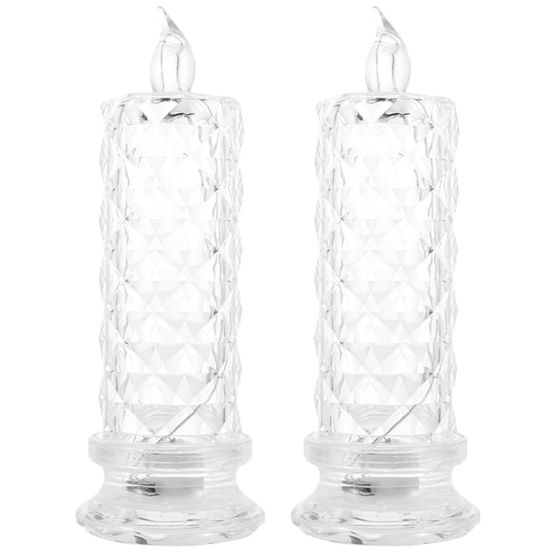 2 piezas Velas de velas eléctricas Luces de velas decorativas para la habitación Festival de bodas