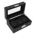 thumbnail image 3 of Small Watch Organize Case, 3 Slot Watch Display Box PU Leather Portable Wipe   For Jewelry, 3 of 8