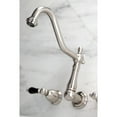 thumbnail image 3 of Kingston Brass KS1028PKL Duchess Two-Handle Wall Mount Roman Tub Faucet, Brushed Nickel, 3 of 8